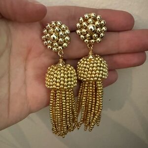 Lisi Lerch Gold Beaded Tassel Drop Earrings